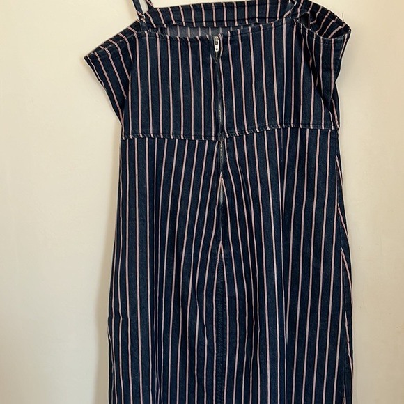 NWOT Altar’d State Blue Denim with red and white stripe mini dress - Picture 5 of 7